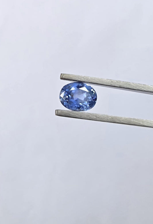 Natural Ceylon Blue Sapphire: 1.59ct Oval, Unheated, Lab Certified (7.8x5.9x4mm)