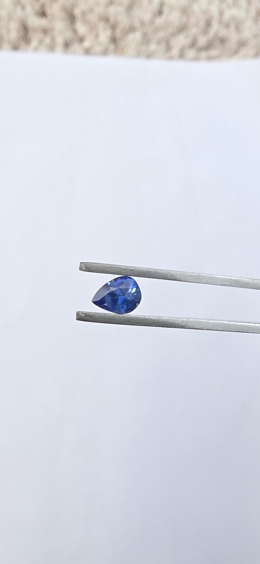 Natural Sri Lankan Blue Sapphire: Vivid Pear Shape, 0.75 Carat, Eye Clean