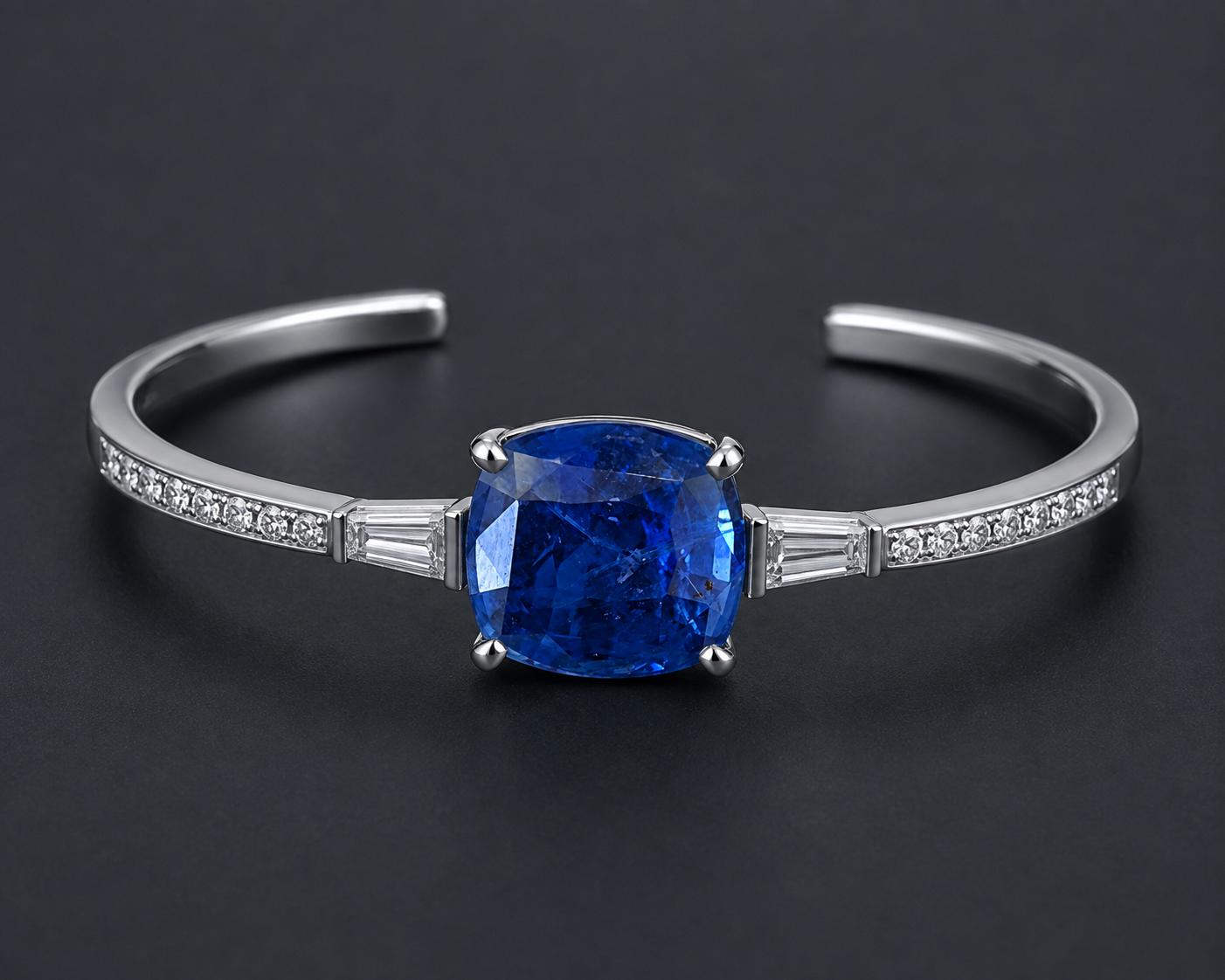 Natural Ceylon Blue Sapphire: 2.25 ct Cornflower Blue Cushion Cut (LGL Certified)