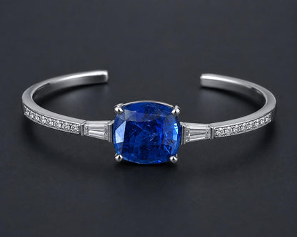 Natural Ceylon Blue Sapphire: 2.25 ct Cornflower Blue Cushion Cut (LGL Certified)