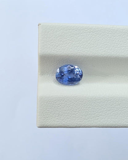 Natural Ceylon Blue Sapphire: 1.59ct Oval, Unheated, Lab Certified (7.8x5.9x4mm)