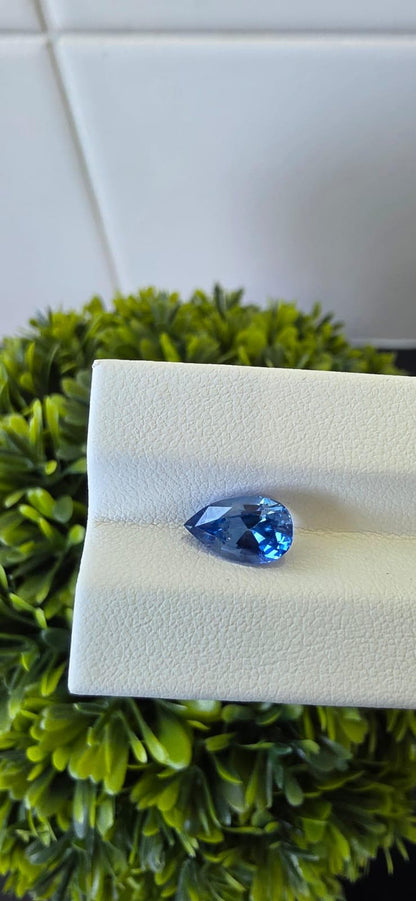 Ceylon Blue Sapphire: Pear Cut, 2.15 Carat, Unheated Sri Lankan Gemstone