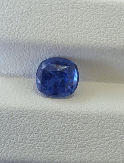 Natural Ceylon Blue Sapphire: 2.25 ct Cornflower Blue Cushion Cut (LGL Certified)