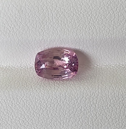Natural Peach Sapphire: Sri Lanka, 2.93 crt, Cushion Cut, Eye Clean