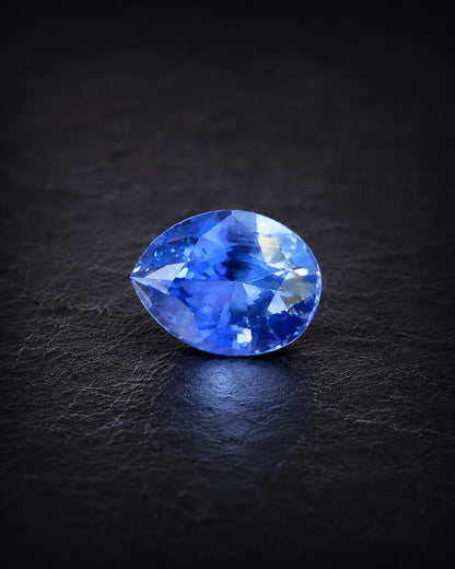 Natural Ceylon Blue Sapphire: 1.72ct Pear Shape, Unheated, Sri Lanka Origin
