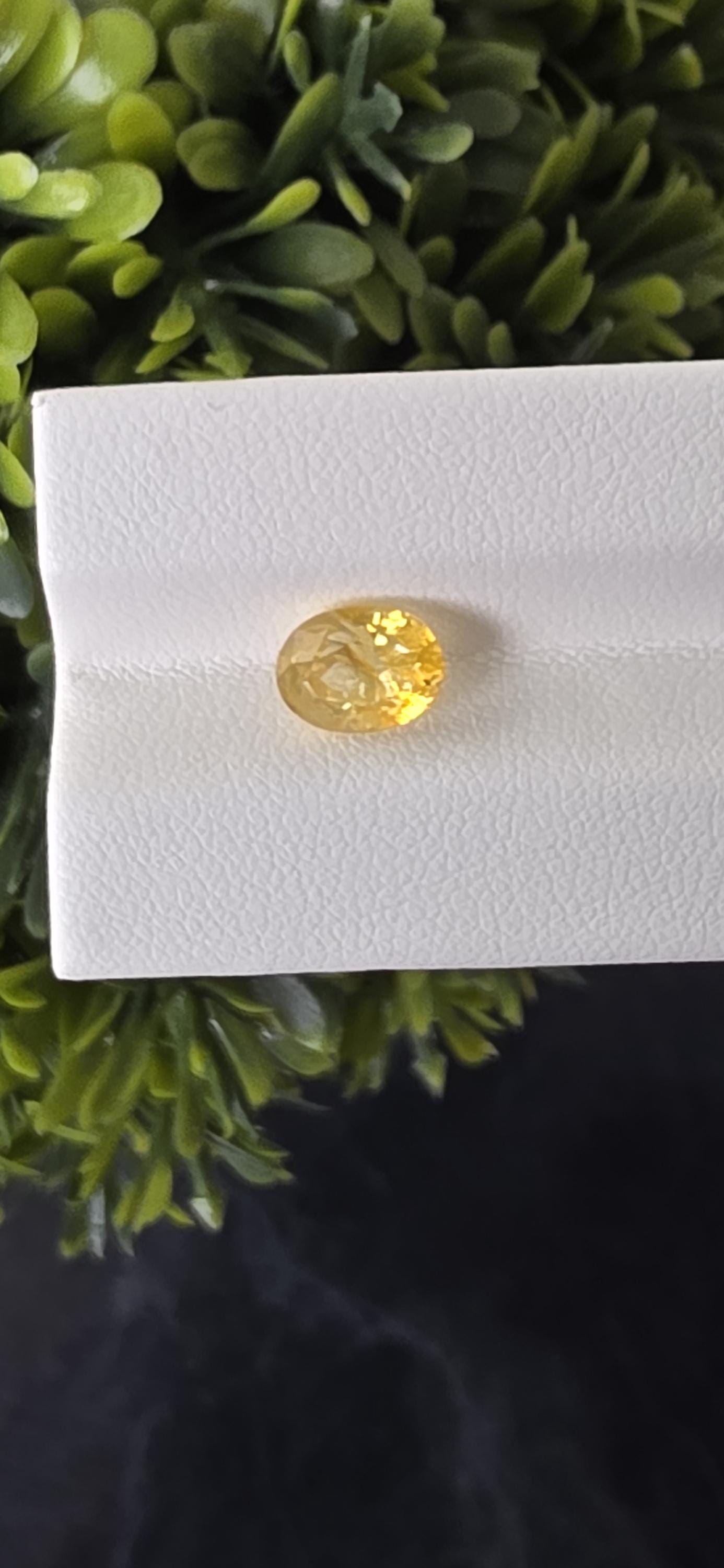 Natural Ceylon Yellow Sapphire: 2.47ct Vivid Oval Cut Gemstone (Unheated)