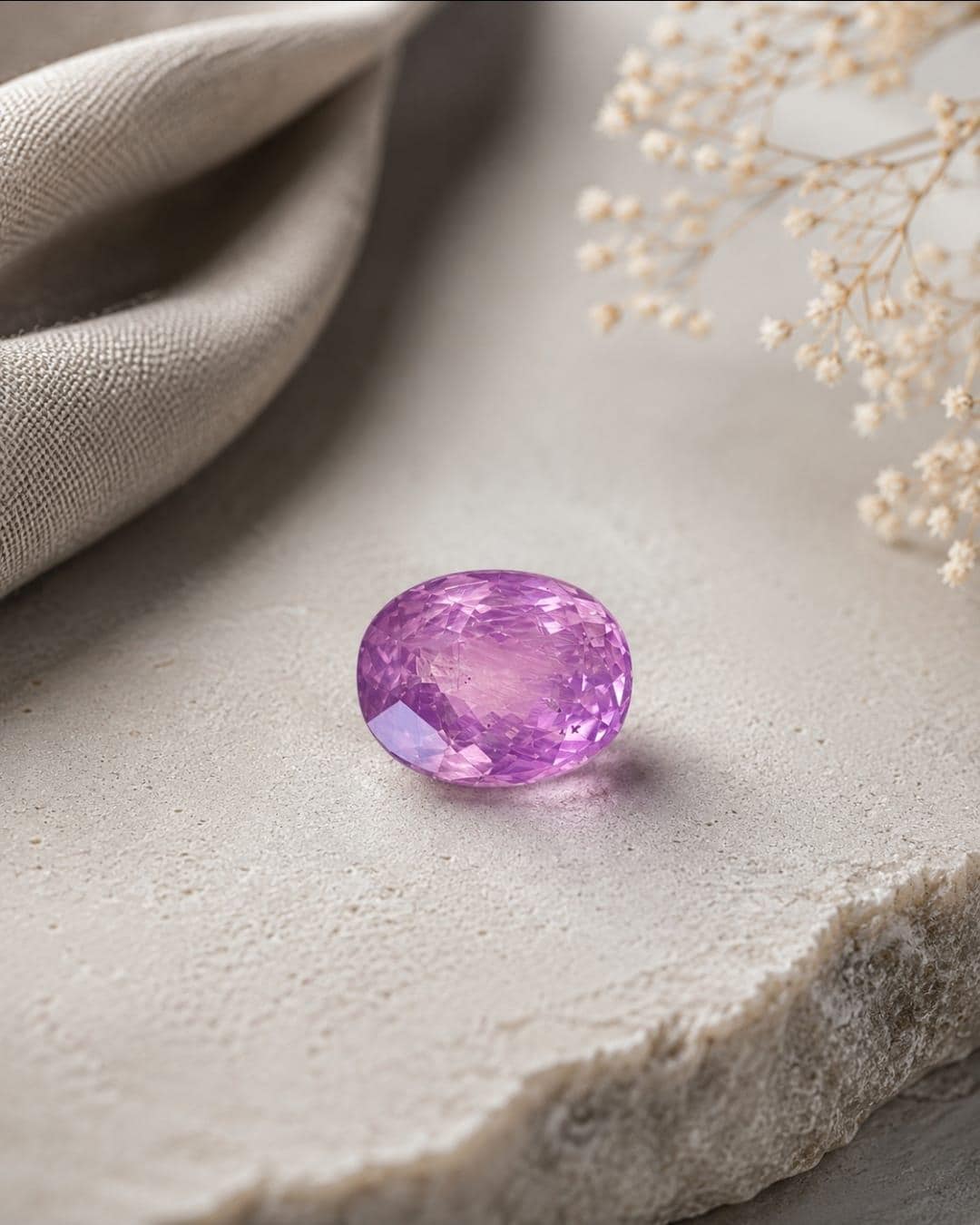 Ceylon Pink Sapphire: 2.19ct Oval, Violetish Hue, Unheated, Untreated Gemstone