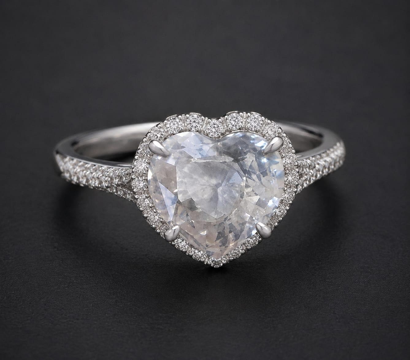 White Saphhire ( Colourless) : 1.73 crt, Non- Heated, Non-Treated, Heart Shaped Cut, 7.05x7.89x3.90 mm.