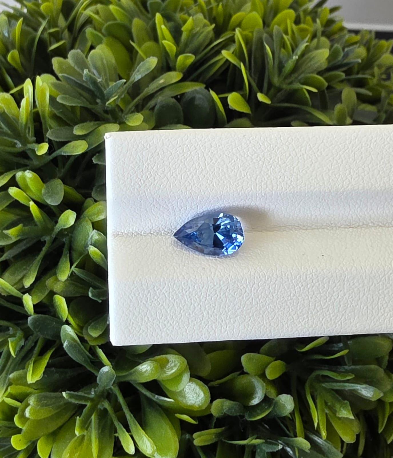 Ceylon Blue Sapphire: Pear Cut, 2.15 Carat, Unheated Sri Lankan Gemstone