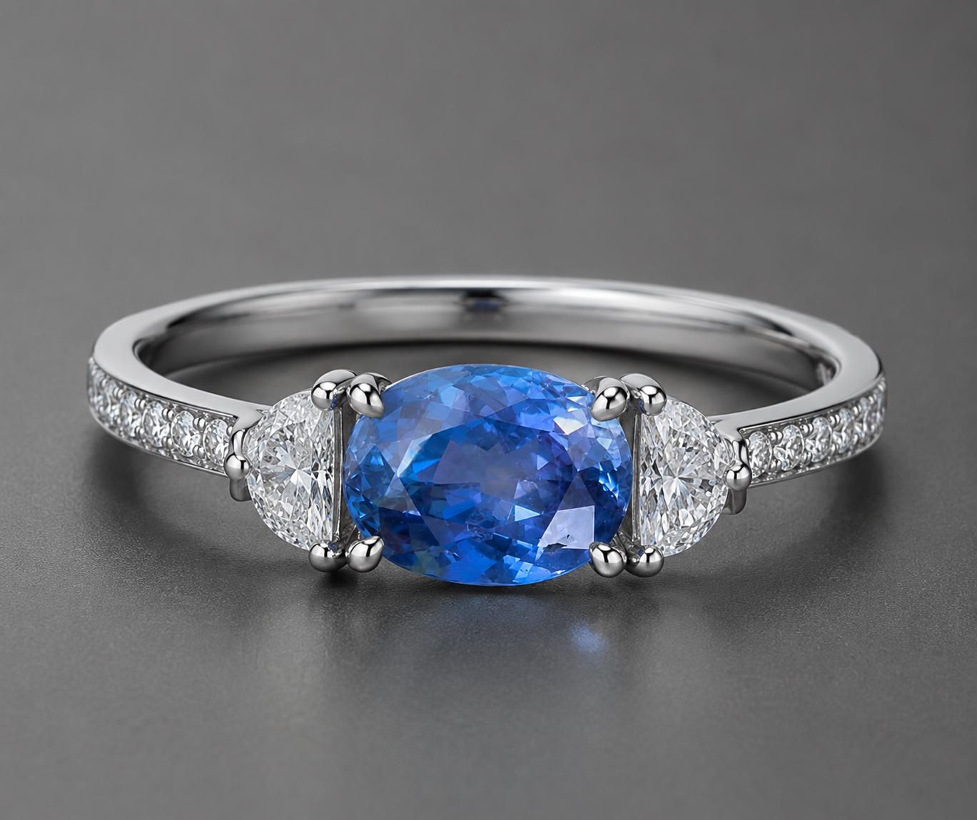 Natural Ceylon Blue Sapphire: 1.56 ct Oval Mixed Cut Gemstone From Sri Lanka