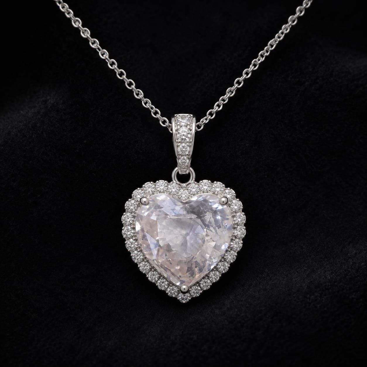 White Saphhire ( Colourless) : 1.73 crt, Non- Heated, Non-Treated, Heart Shaped Cut, 7.05x7.89x3.90 mm.