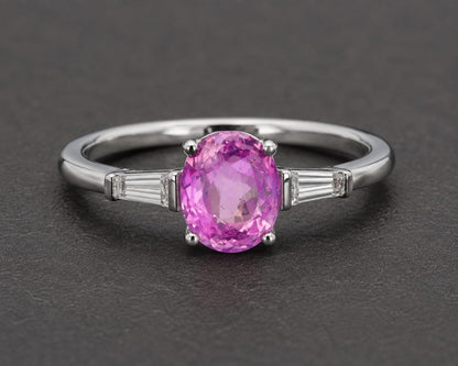 Ceylon Pink Sapphire: 2.19ct Oval, Violetish Hue, Unheated, Untreated Gemstone