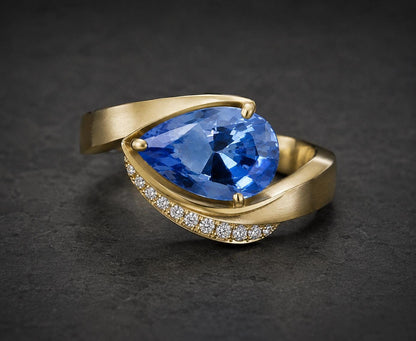 Ceylon Blue Sapphire: Pear Cut, 2.15 Carat, Unheated Sri Lankan Gemstone