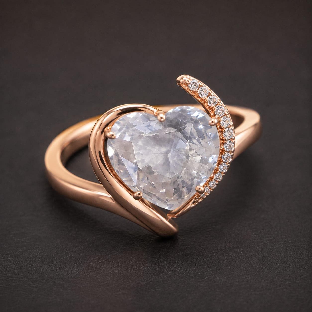 White Saphhire ( Colourless) : 1.73 crt, Non- Heated, Non-Treated, Heart Shaped Cut, 7.05x7.89x3.90 mm.