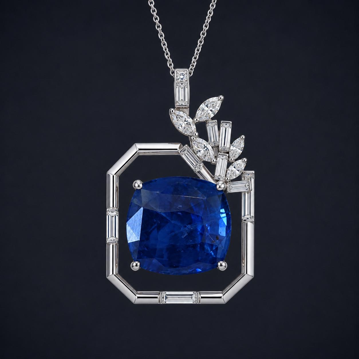 Natural Ceylon Blue Sapphire: 2.25 ct Cornflower Blue Cushion Cut (LGL Certified)