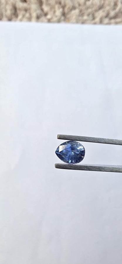 Natural Ceylon Blue Sapphire: 1.72ct Pear Shape, Unheated, Sri Lanka Origin