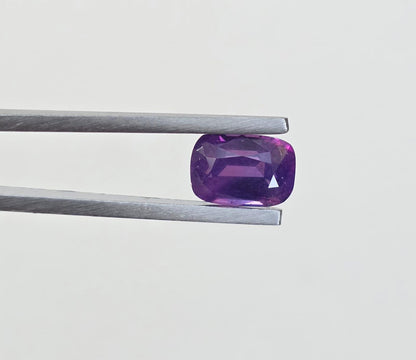 Natural Ceylon Purple Sapphire: 2.25 ct, Non-Heated, Silky Finish (8.48×5.88×4.54 mm)