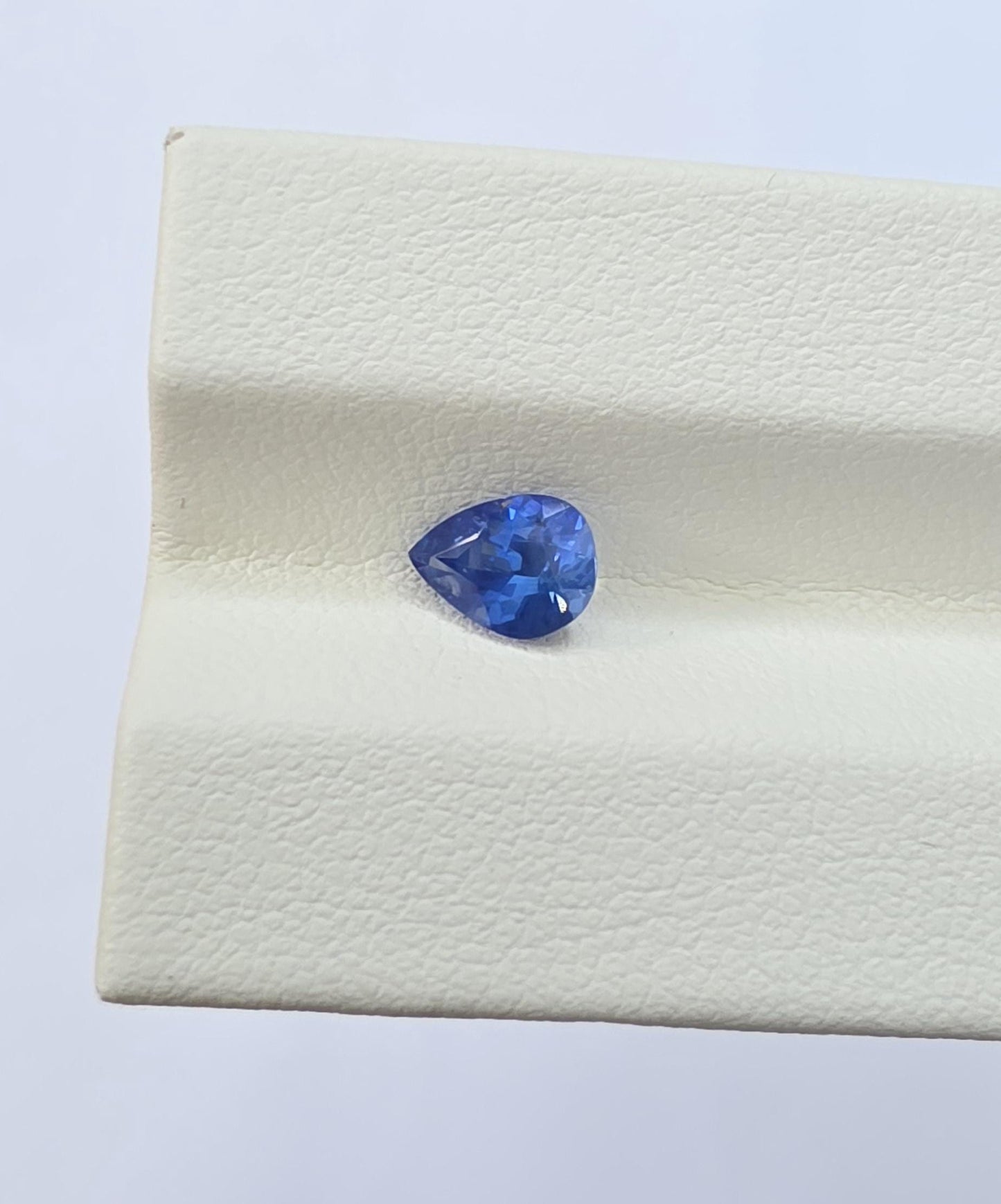 Ceylon Blue Sapphire: Vivid Blue, 0.75 crt, Non-Heated, Non-Treated, 6.76x5.09x3.24 mm, Pear Shape, From Sri Lanka, Eye Clean Stone