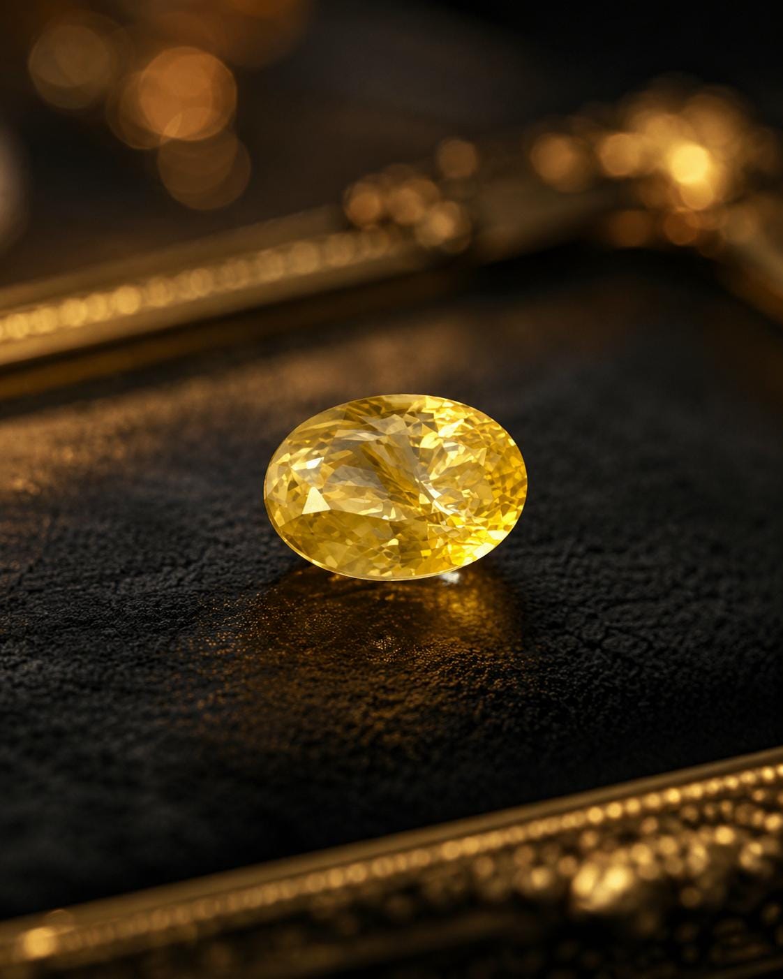Natural Ceylon Yellow Sapphire: 2.47ct Vivid Oval Cut Gemstone (Unheated)