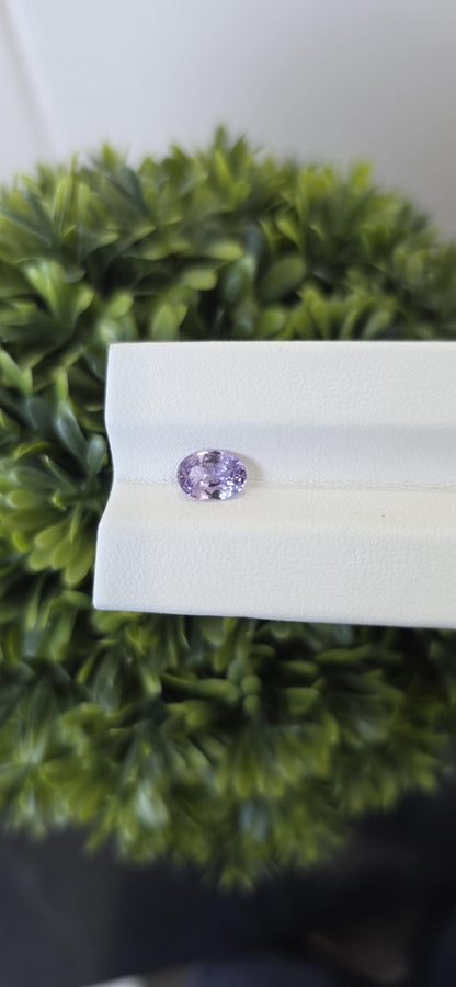 Oval Ceylon Sapphire: Pinkish-Violet Lavender, 1.31ct, Unheated, Untreated, Sri Lanka