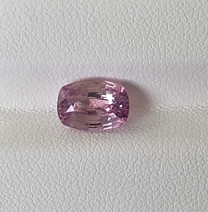 Natural Peach Sapphire: Sri Lanka, 2.93 crt, Cushion Cut, Eye Clean