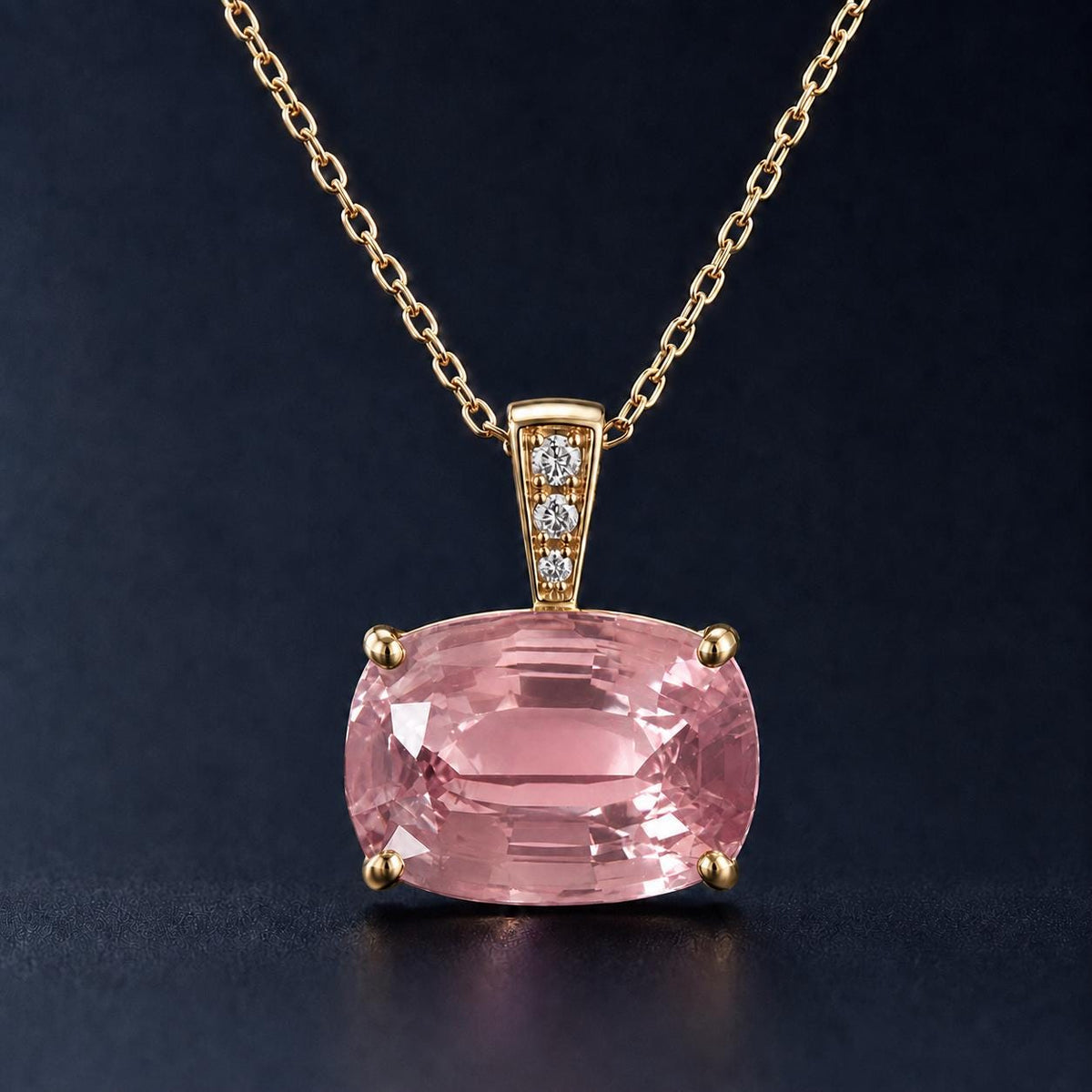 Natural Peach Sapphire: Sri Lanka, 2.93 crt, Cushion Cut, Eye Clean