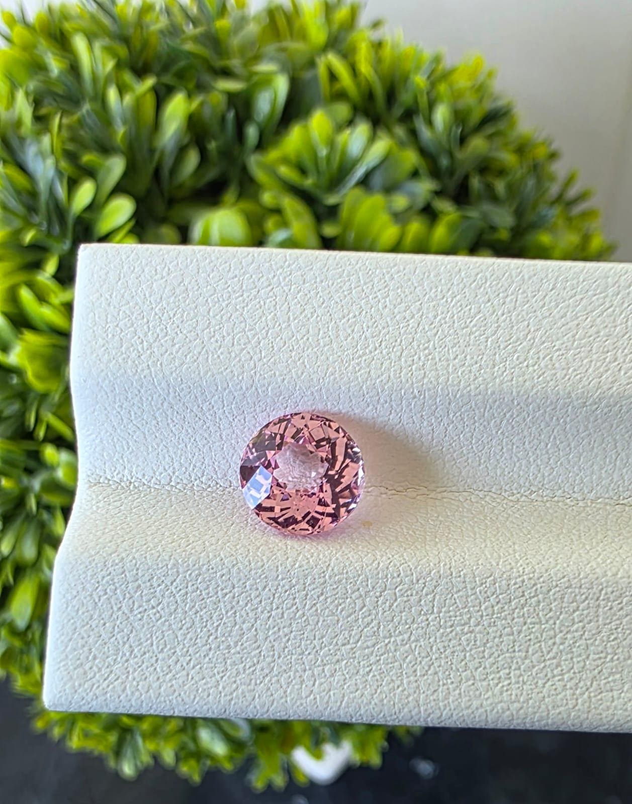 Ceylon Pink Sapphire: 2.22ct Round Precision Cut, Unheated, Sri Lanka Gemstone