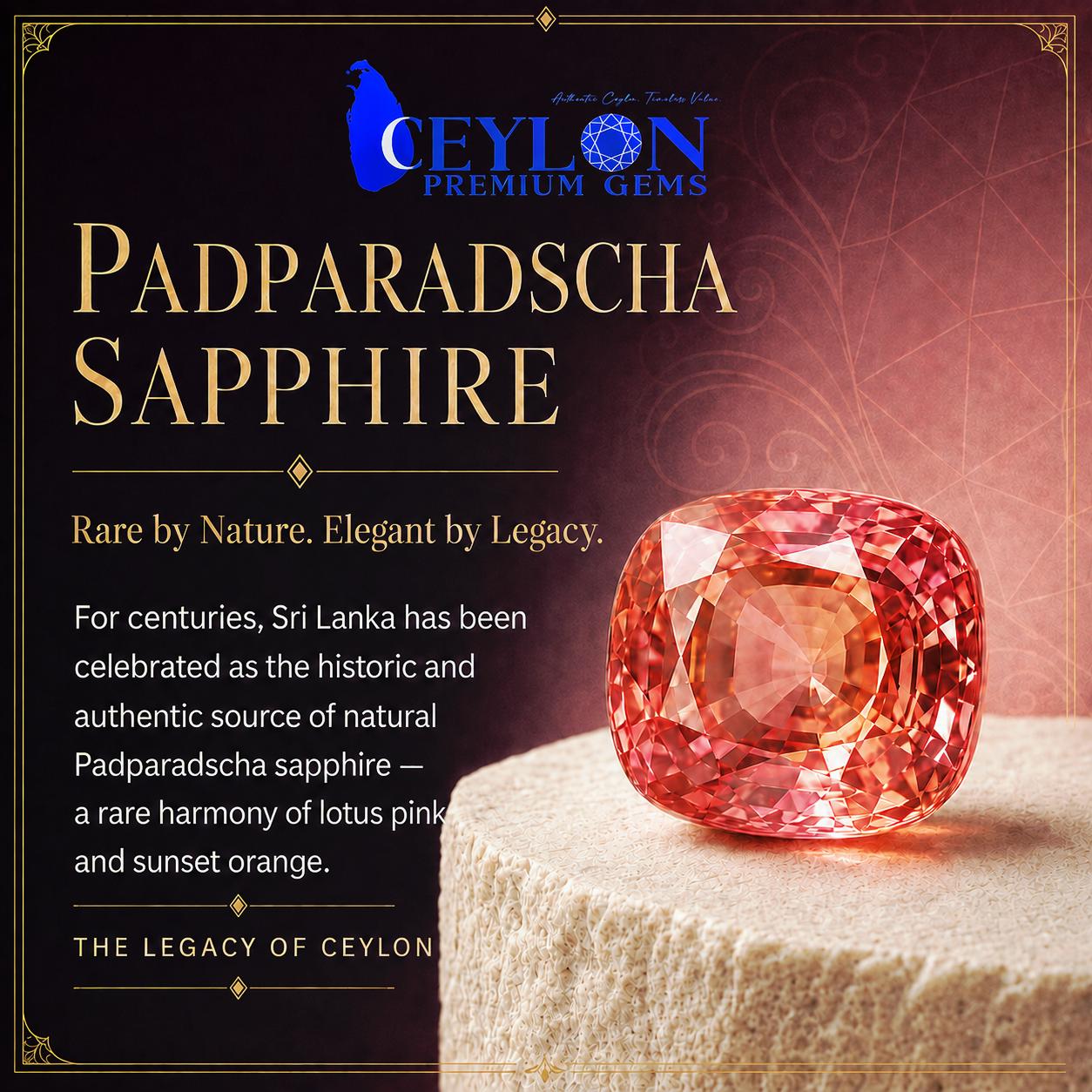 Natural Ceylon Padparadscha Sapphire – 1.05 ct Unheated Oval Cut (Sri Lanka)