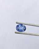 Natural Ceylon Blue Sapphire: 1.59ct Oval, Unheated, Lab Certified (7.8x5.9x4mm)