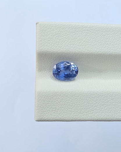 Natural Ceylon Blue Sapphire: 1.59ct Oval, Unheated, Lab Certified (7.8x5.9x4mm)