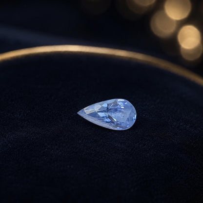 Ceylon Blue Sapphire: 1.41 crt, Non-Heated, Non-Treated, Pear Shaped, 10.04x5.20x3.69 mm From Sri Lanka