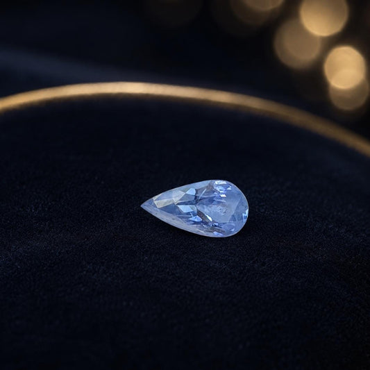 Ceylon Blue Sapphire: 1.41 crt, Non-Heated, Non-Treated, Pear Shaped, 10.04x5.20x3.69 mm From Sri Lanka