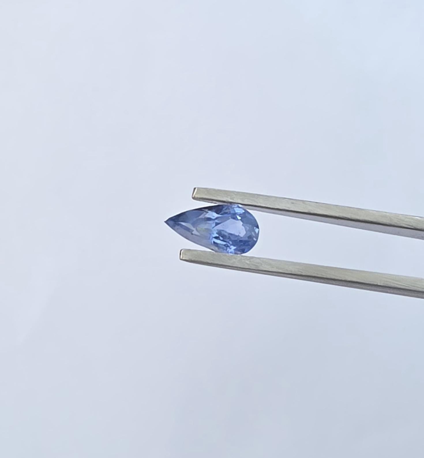 Ceylon Blue Sapphire: 1.41 crt, Non-Heated, Non-Treated, Pear Shaped, 10.04x5.20x3.69 mm From Sri Lanka