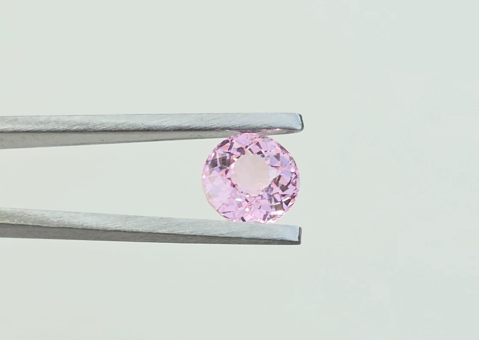 Ceylon Pink Sapphire: 2.22ct Round Precision Cut, Unheated, Sri Lanka Gemstone