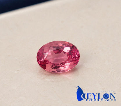 Ceylon Pink Spinnel : 0.82 crt, Non-Heated, Non-Treated, Oval Cut, 7.01 × 4.88 × 3.20 mm, From Sri Lanka.