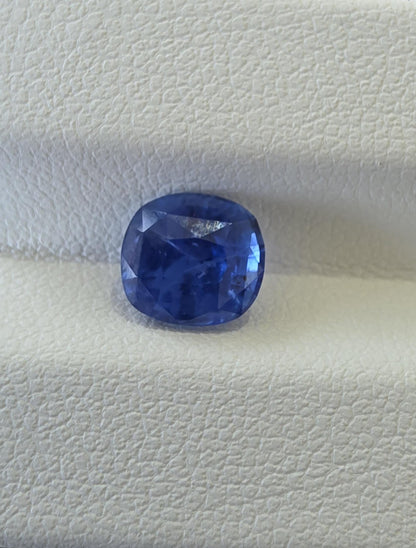 Natural Ceylon Blue Sapphire: 2.25 ct Cornflower Blue Cushion Cut (LGL Certified)