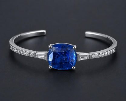 Natural Ceylon Blue Sapphire: 2.25 ct Cornflower Blue Cushion Cut (LGL Certified)