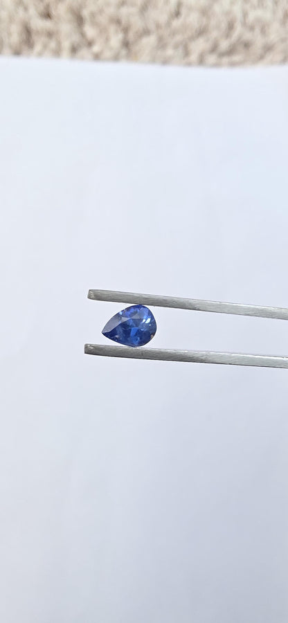 Natural Sri Lankan Blue Sapphire: Vivid Pear Shape, 0.75 Carat, Eye Clean