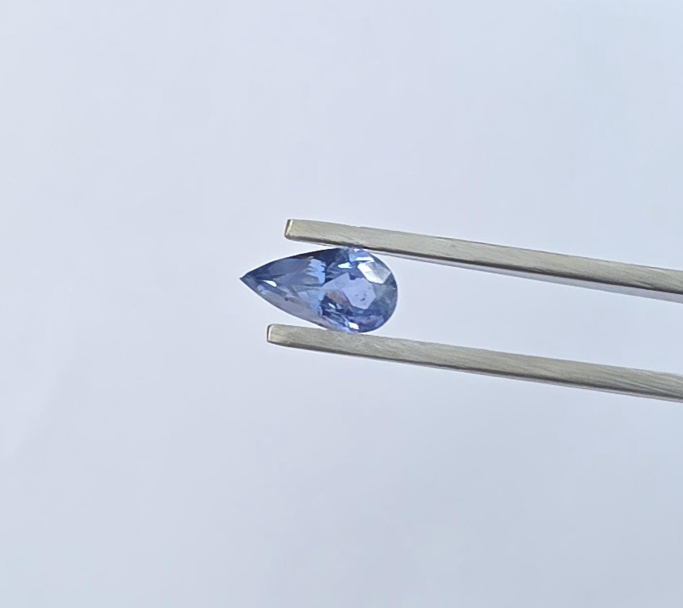 Ceylon Blue Sapphire: 1.41 crt, Non-Heated, Non-Treated, Pear Shaped, 10.04x5.20x3.69 mm From Sri Lanka