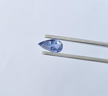 Ceylon Blue Sapphire: 1.41 crt, Non-Heated, Non-Treated, Pear Shaped, 10.04x5.20x3.69 mm From Sri Lanka