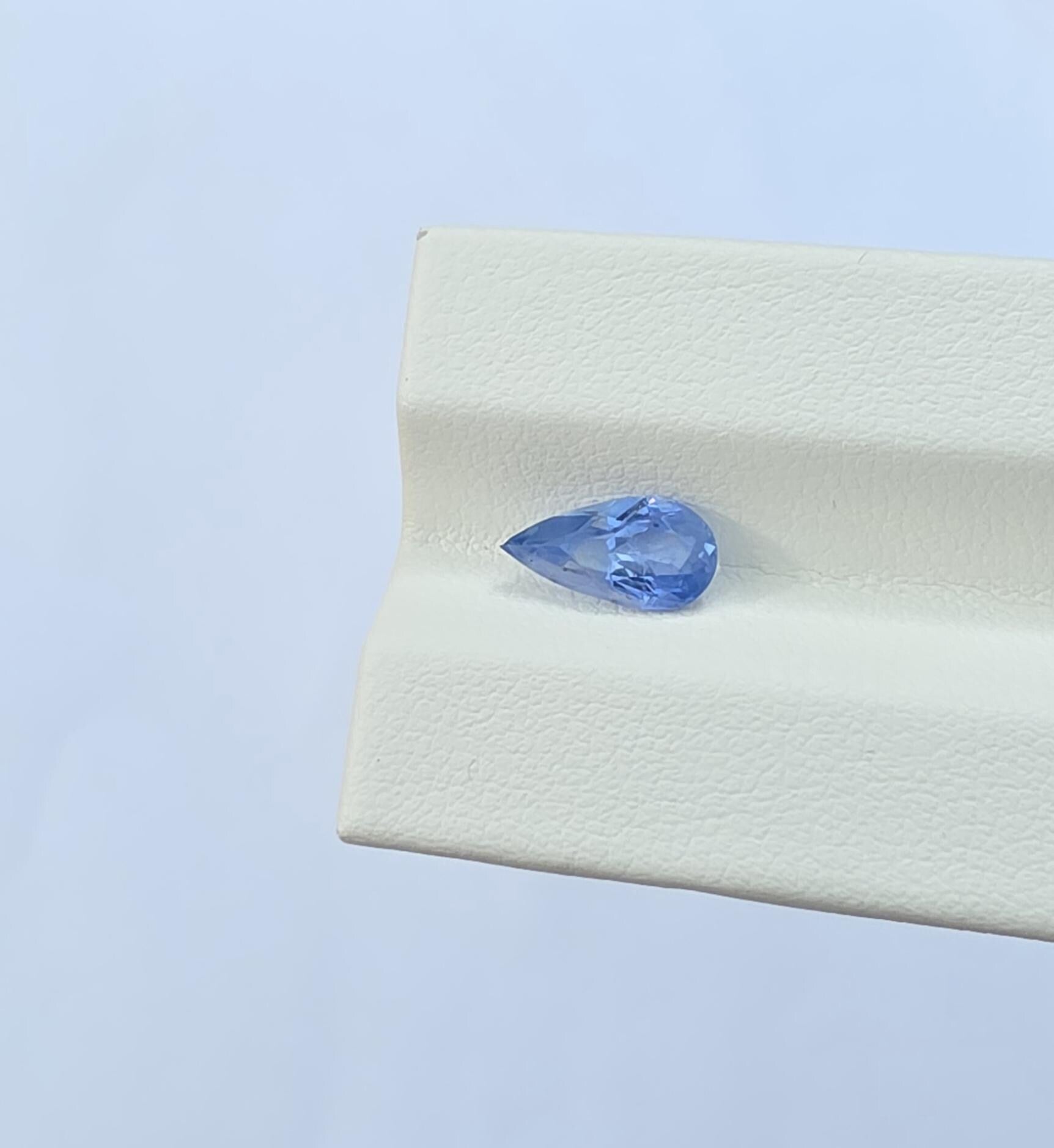 Ceylon Blue Sapphire: 1.41 crt, Non-Heated, Non-Treated, Pear Shaped, 10.04x5.20x3.69 mm From Sri Lanka