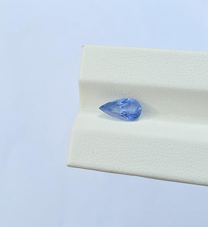 Ceylon Blue Sapphire: 1.41 crt, Non-Heated, Non-Treated, Pear Shaped, 10.04x5.20x3.69 mm From Sri Lanka
