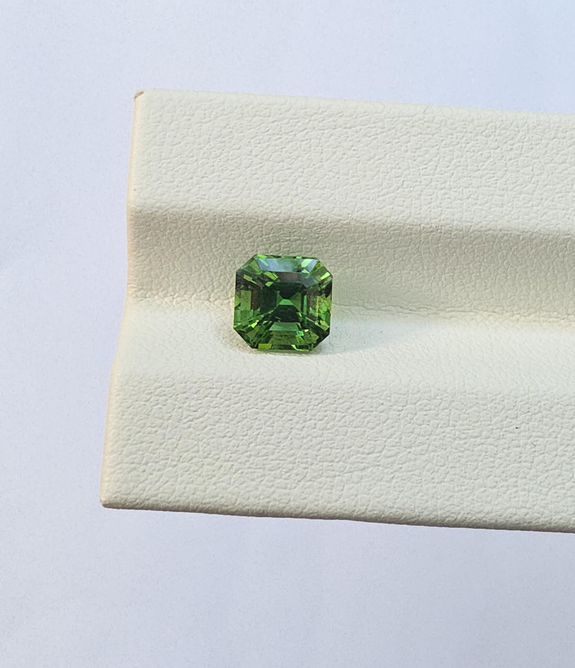 Natural Tsavorite Garnet: 2.03ct Vivid Green Step Cut (6.75x6.54x5.34mm)