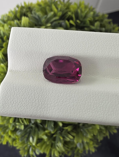 Ceylon Pinkish Purple Pyrope-Alamandine Garnet: 6.37 crt, Non-Heated, Non-Treated, Rectangulat Cushion Cut, 12.25x858x6.25 mm Loupe Clean