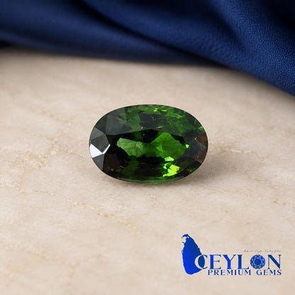 Ceylon Natutal Green Zircon: 3.72 crt, Non-Heated ,Non-Treated, 11.40 × 7.34 × 5.28 mm, Oval Shape, Eye Clean, From Sri Lanka.