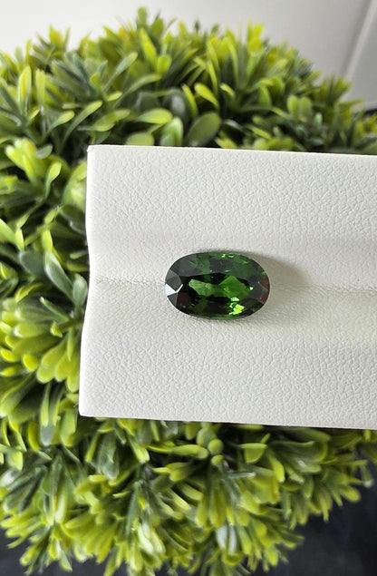Ceylon Natutal Green Zircon: 3.72 crt, Non-Heated ,Non-Treated, 11.40 × 7.34 × 5.28 mm, Oval Shape, Eye Clean, From Sri Lanka.