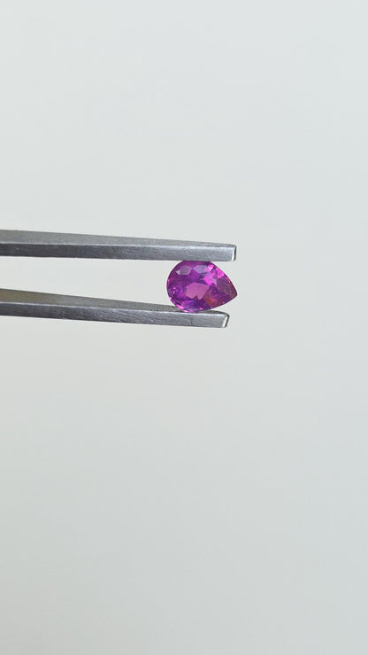 Ceylon Pink Sapphire: From Sri Lanka, 0.92 crt, Non-Heated , Non-Treated, Pear Shaped, 6.54 × 5.09 × 3.55 mm, Eye Clean