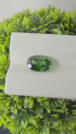Ceylon Natutal Green Zircon: 3.72 crt, Non-Heated ,Non-Treated, 11.40 × 7.34 × 5.28 mm, Oval Shape, Eye Clean,  From Sri Lanka.