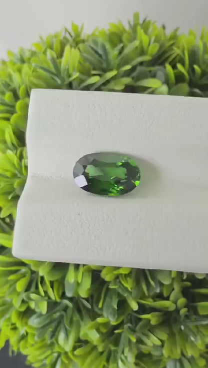Ceylon Natutal Green Zircon: 3.72 crt, Non-Heated ,Non-Treated, 11.40 × 7.34 × 5.28 mm, Oval Shape, Eye Clean,  From Sri Lanka.