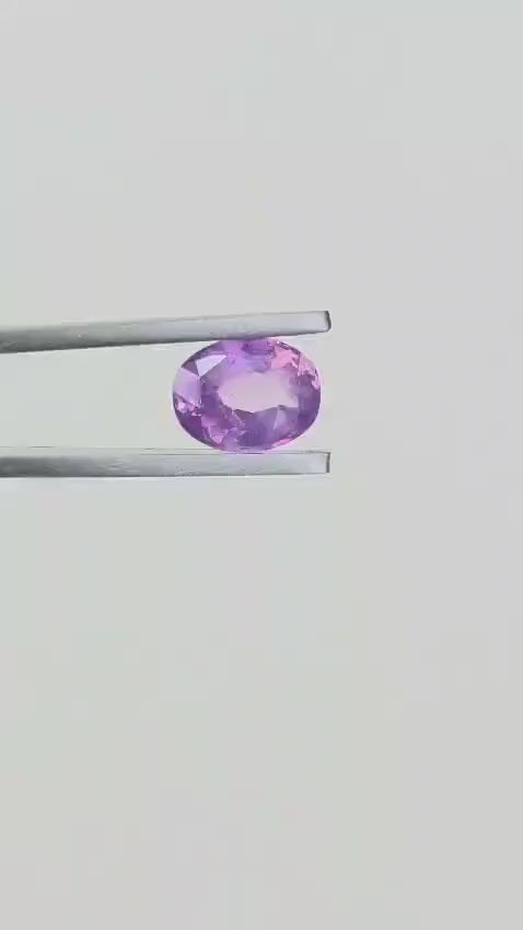 Ceylon Pink Sapphire: 2.19ct Oval, Violetish Hue, Unheated, Untreated Gemstone
